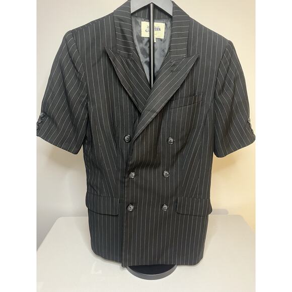 Jean Paul Gaultier For Target Pin Striped Short Sleeve Suit Jacket - Picture 3 of 7